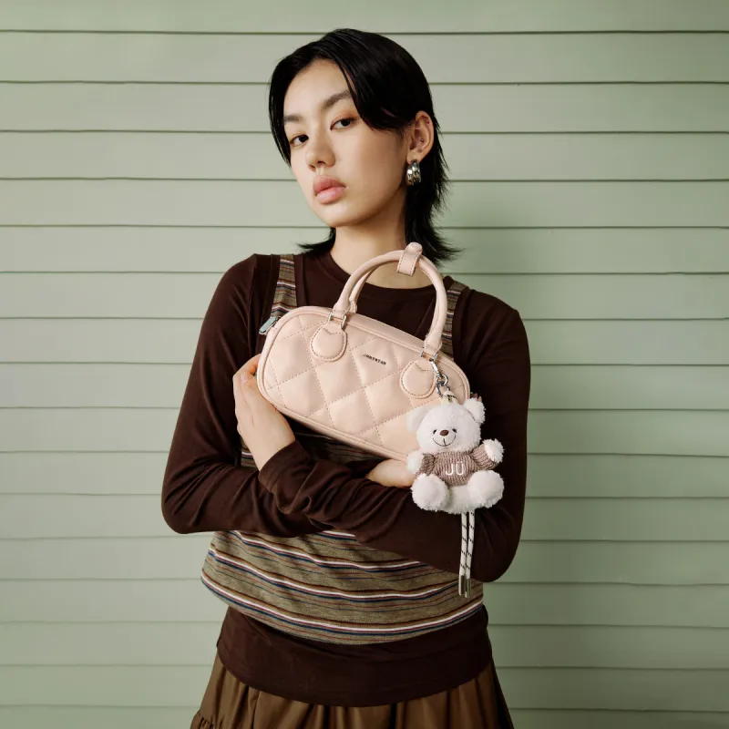 JUST STAR Synthetic Leather Small Square Bag, Shoulder Bag, Crossbody Bag, Handbag Trumpets Women's White/Black-11