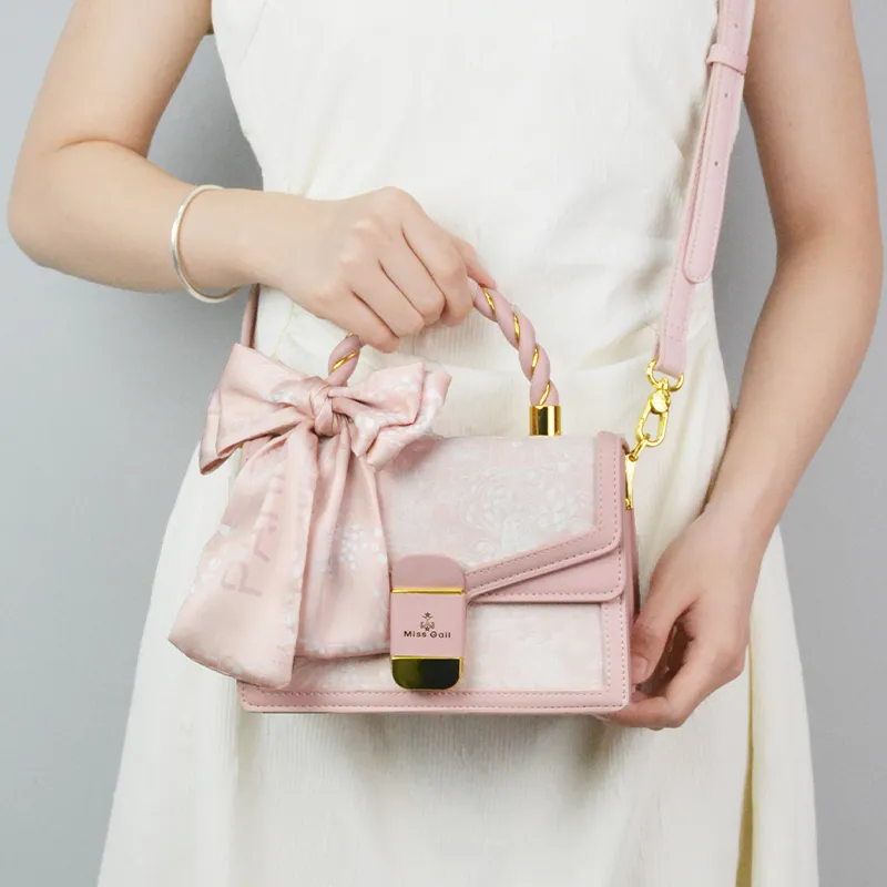 MISS GAIL Synthetic Leather Shoulder Bag, Crossbody Bag, Handbag Regular Women's Gray/Pink-24