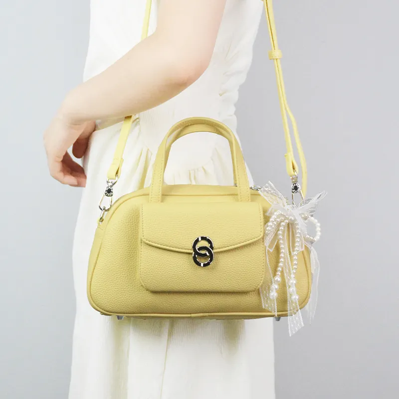 MISS GAIL Synthetic Leather Shoulder Bag, Crossbody Bag, Handbag Regular Women's Yellow/Blue-4