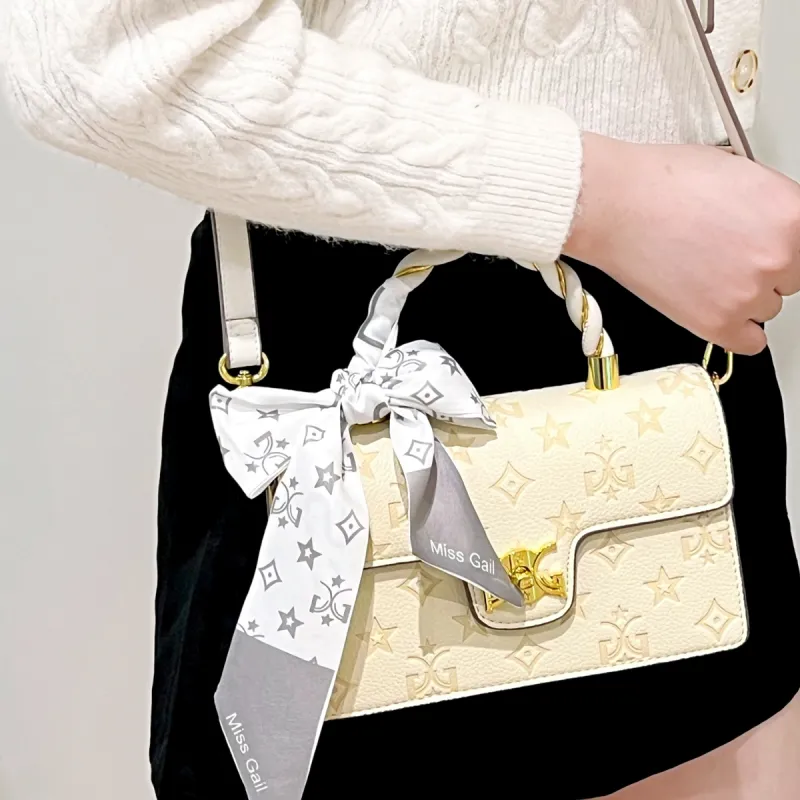 MISS GAIL Artificial Leather Shoulder Bag, Crossbody Bag, Handbag Regular Women's White/Pink-15