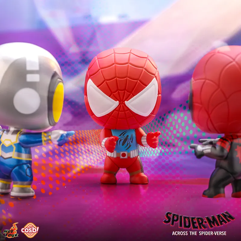 Hot Toys Spider Man  Across The Spider Verse In Frame Collection Cosbi Mini Set Chibi Figures-5