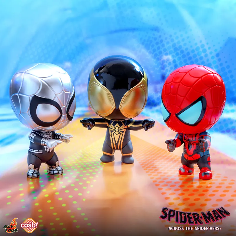 Hot Toys Spider Man  Across The Spider Verse In Frame Collection Cosbi Mini Set Chibi Figures-4