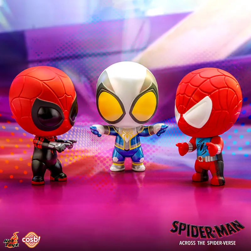Hot Toys Spider Man  Across The Spider Verse In Frame Collection Cosbi Mini Set Chibi Figures-3