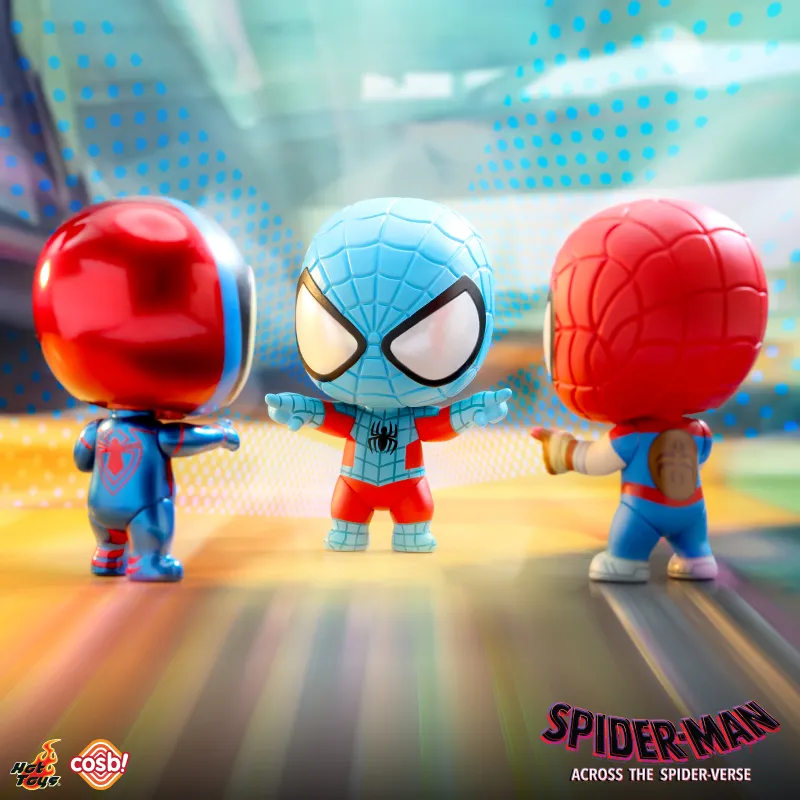 Hot Toys Spider Man  Across The Spider Verse In Frame Collection Cosbi Mini Set Chibi Figures-2