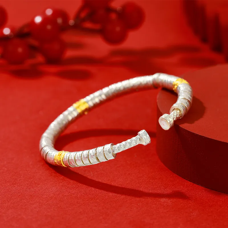 IDEAL 999 Fine Silver Bangles Women's-4