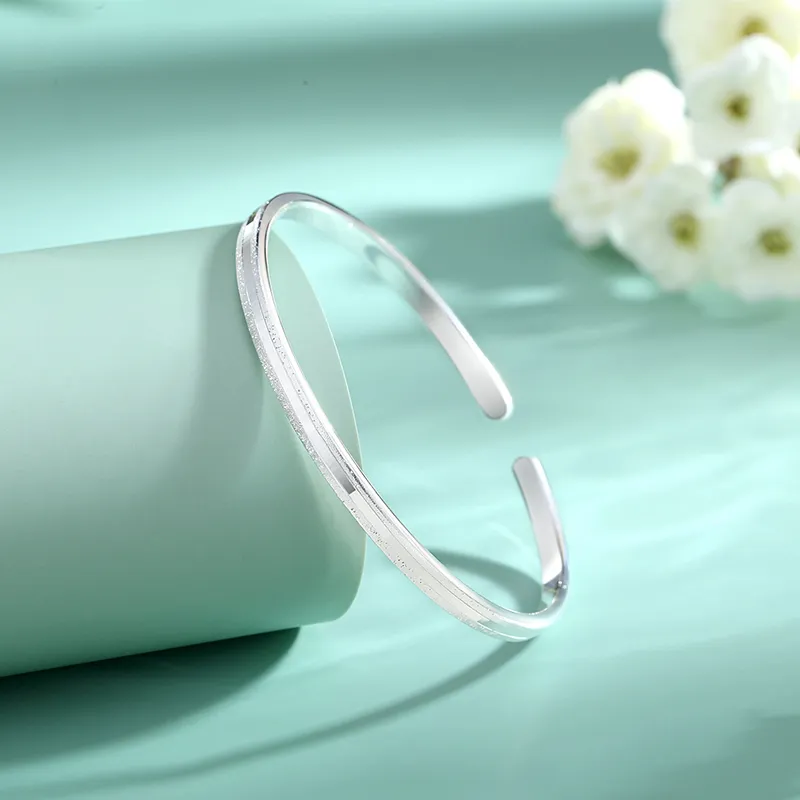 IDEAL 999 Fine Silver Bangles Women's-4