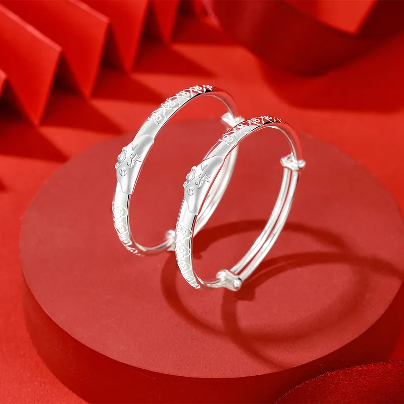 IDEAL S999 Fine Silver Sterling Silver Bracelets Kids'-3