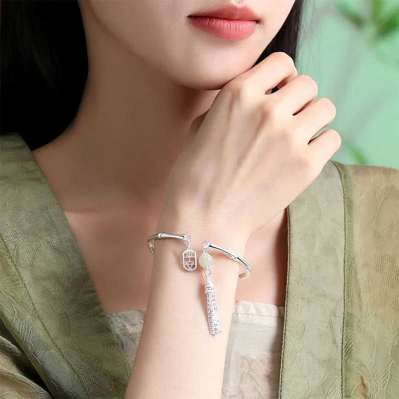 IDEAL 999 Fine Silver Bangles Women's-1