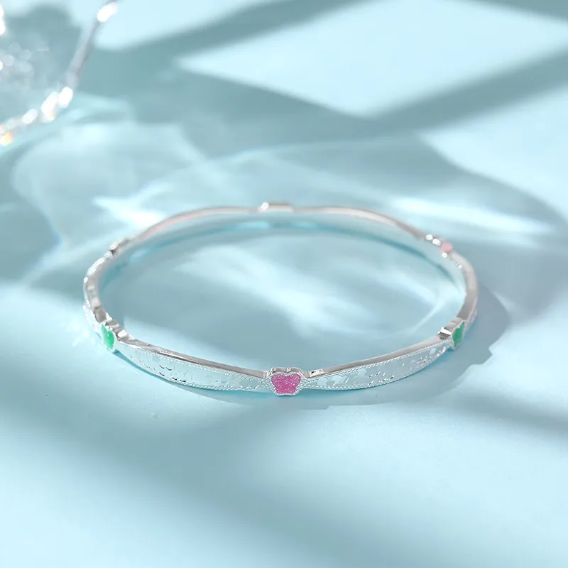 IDEAL 999 Fine Silver Bangles Women's-2