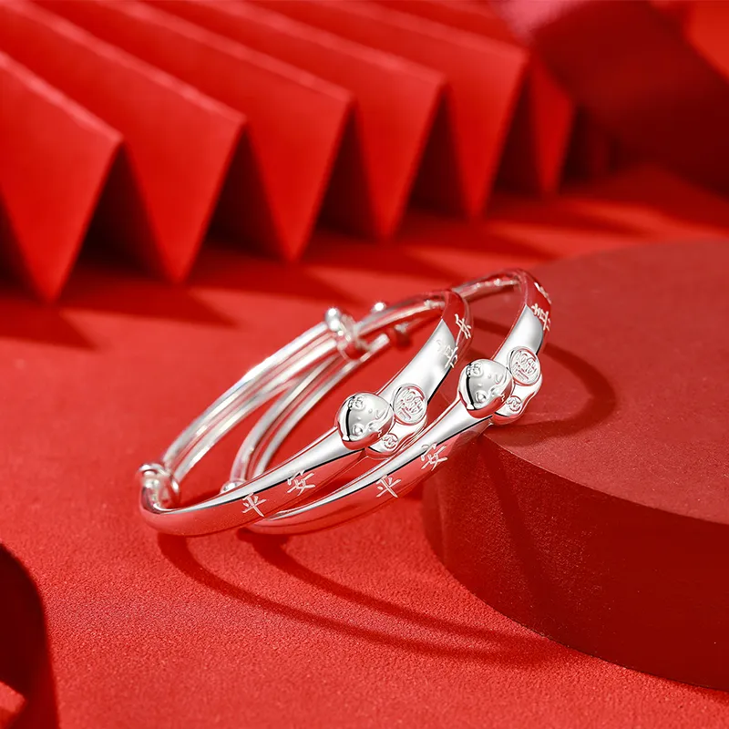 IDEAL S999 Fine Silver Bangles Kids'-3