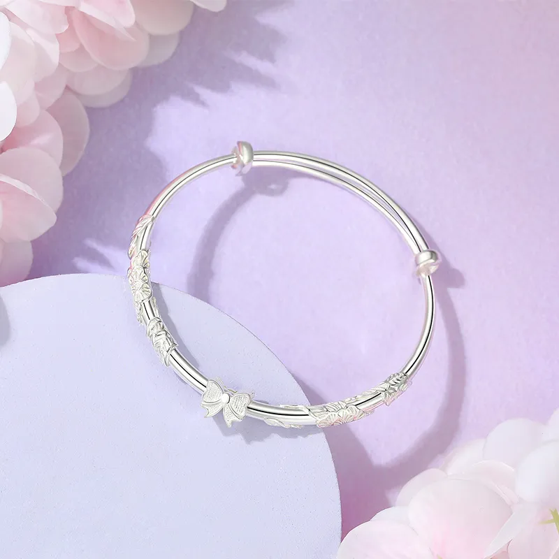 IDEAL 999 Fine Silver Bangles Women's-3