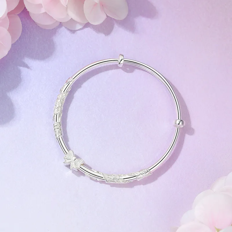 IDEAL 999 Fine Silver Bangles Women's-4