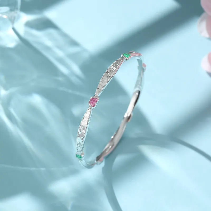 IDEAL 999 Fine Silver Bangles Women's-4