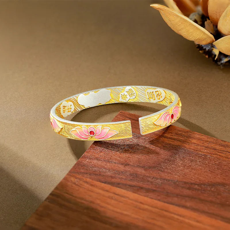 IDEAL 999 Fine Silver Bangles Women's-3