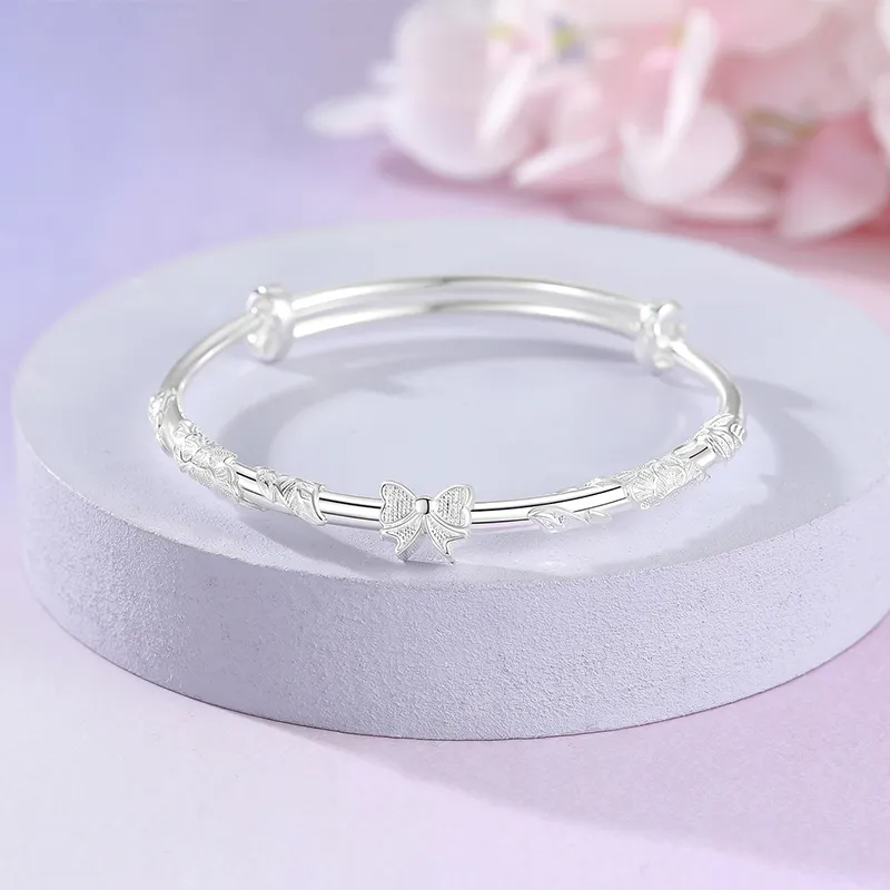 IDEAL 999 Fine Silver Bangles Women's-2
