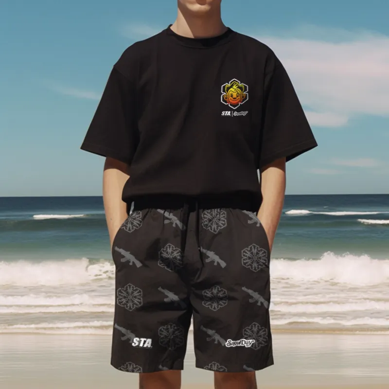 Snowday Casual Shorts Unisex Black-2