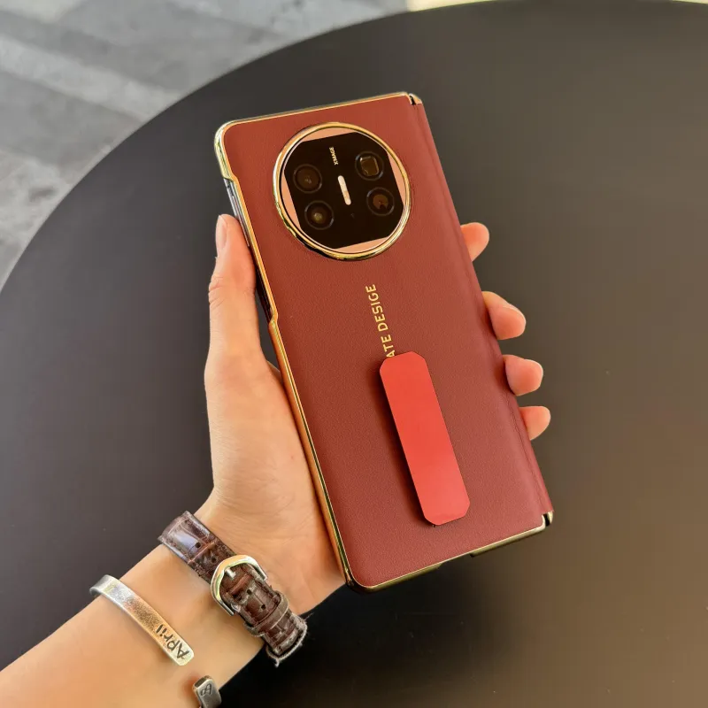 BOLIANSHI Vegan Leather Material Compatibility Huawei Mate5/X3 Center Axis Phone Cases With 270 Rotating Stand-2