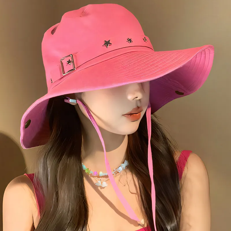 XXOFF Cotton Bucket Hats Women's Rose Red-1
