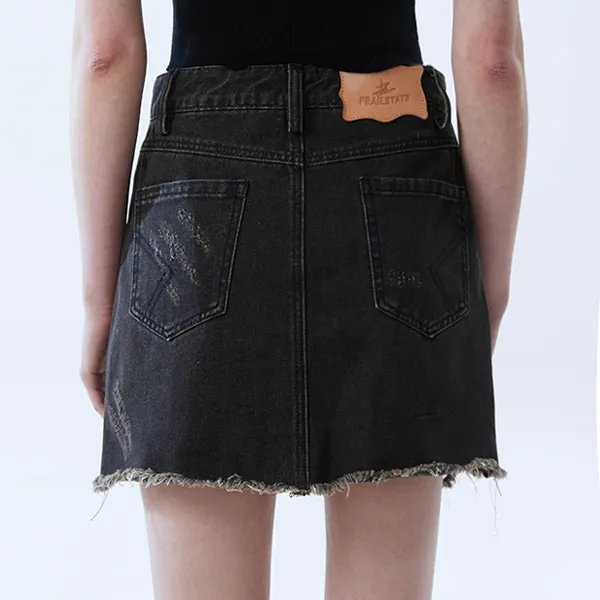 FRAIL STATE Denim Short Skirts Women's Black-4