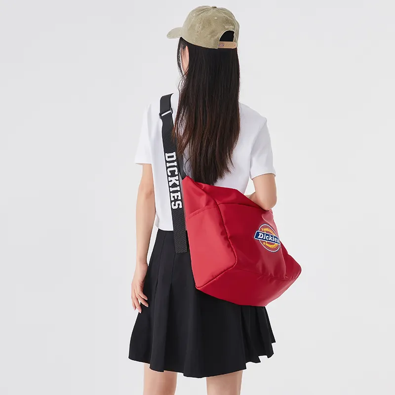 Dickies Nylon Fabric Messenger Bag Shoulder Bag Crossbody Bag Regular Unisex Black/Ecru/Red-14