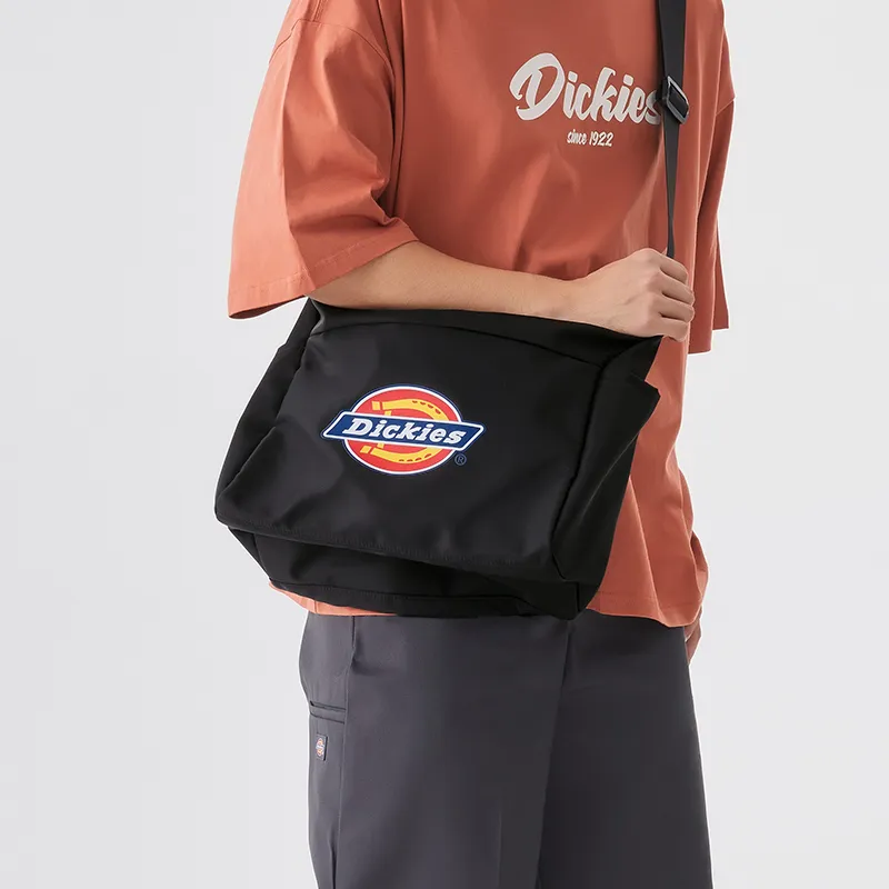 Dickies Nylon Fabric Messenger Bag Shoulder Bag Crossbody Bag Regular Unisex Black/Ecru/Red-4