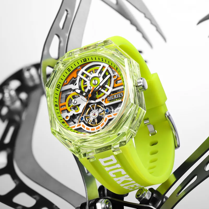 Dickies Starlight Collection Wrist Watch Mechanical Movement Cut Out Dial Unisex Shopping Bag+Box-1