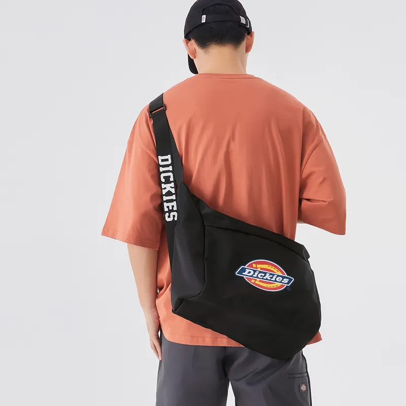 Dickies Nylon Fabric Messenger Bag Shoulder Bag Crossbody Bag Regular Unisex Black/Ecru/Red-3