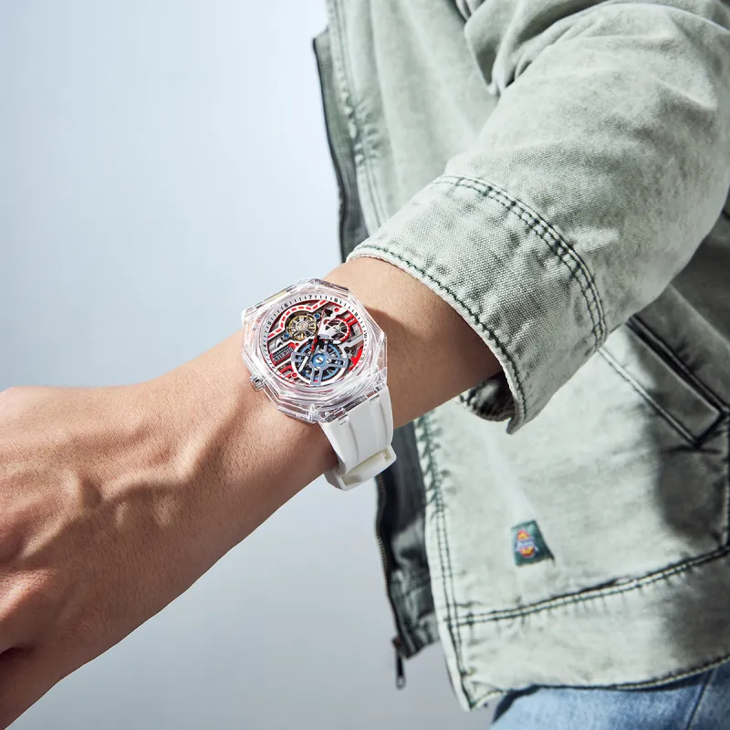 Dickies Starlight Collection Wrist Watch Mechanical Movement Cut Out Dial Unisex Shopping Bag+Box-7