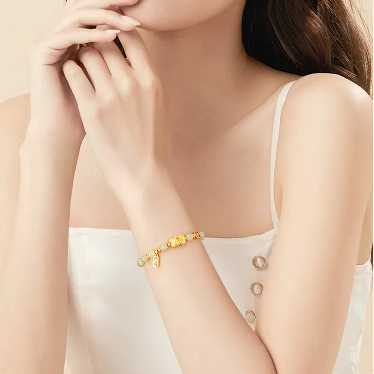D.Get Bracelets White Jade/Pale Greenish White Jade Unisex-1