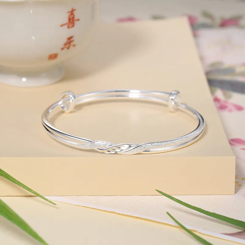 D.Get S999 Fine Silver Sterling Silver Bracelets Unisex-1