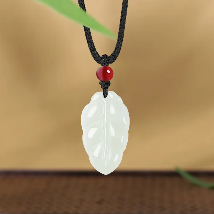 D.Get Hetian Jade Necklaces White Jade/Pale Greenish White Jade Unisex-4