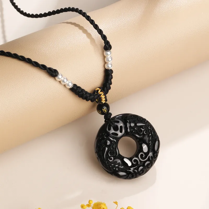 D.Get Obsidian Necklaces Unisex-1