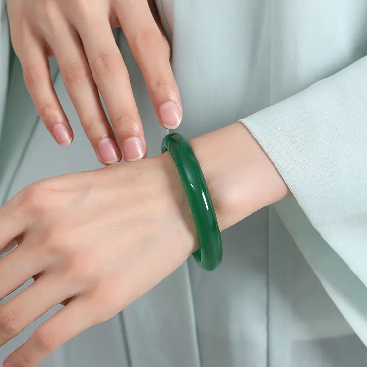 D.Get Chalcedony Jade Bangles Unisex-1