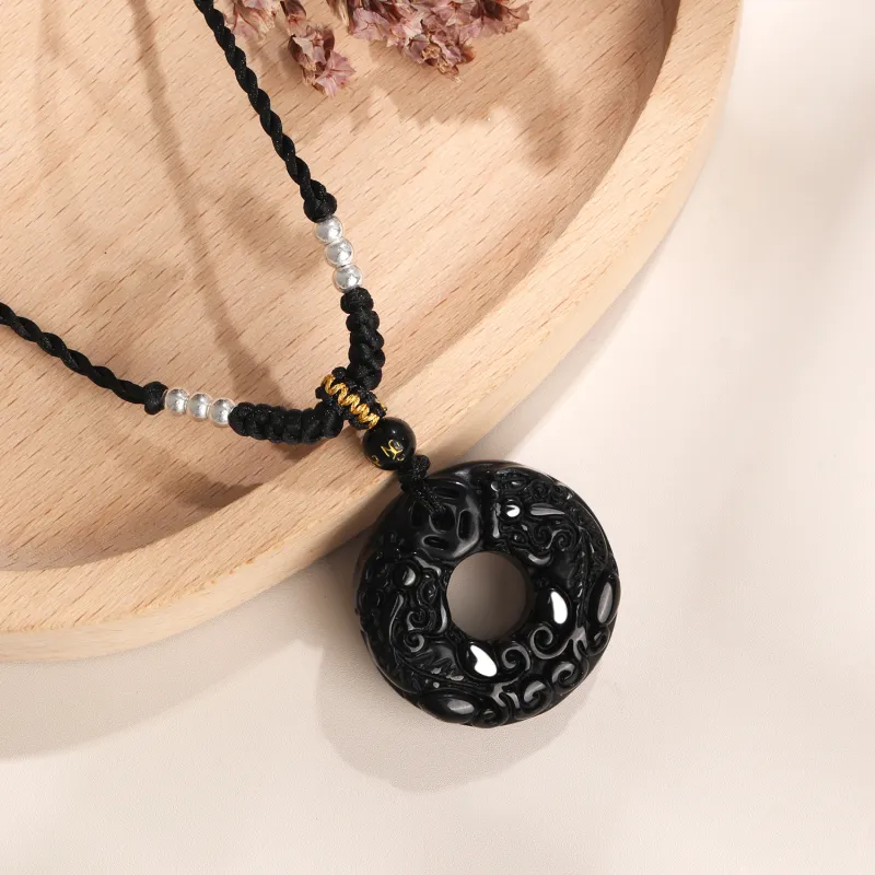 D.Get Obsidian Necklaces Unisex-2