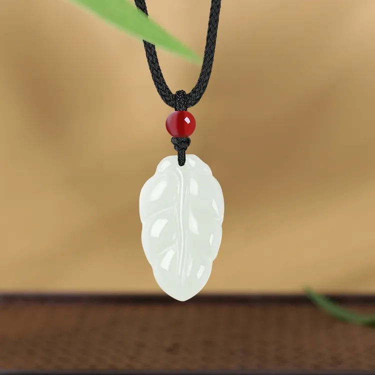 D.Get Hetian Jade Necklaces White Jade/Pale Greenish White Jade Unisex-1