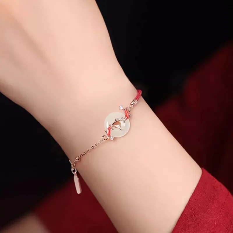 D.Get Bracelets Pale Greenish White Jade Unisex-1