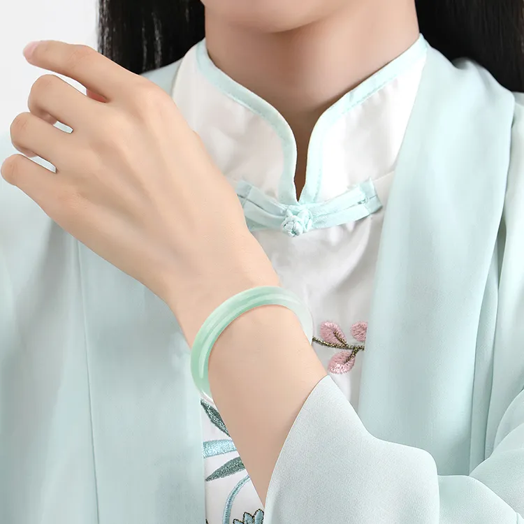 D.Get Chalcedony Jade Bangles Unisex-8