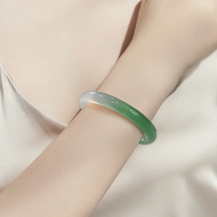 D.Get Chalcedony Jade Bangles Unisex-2