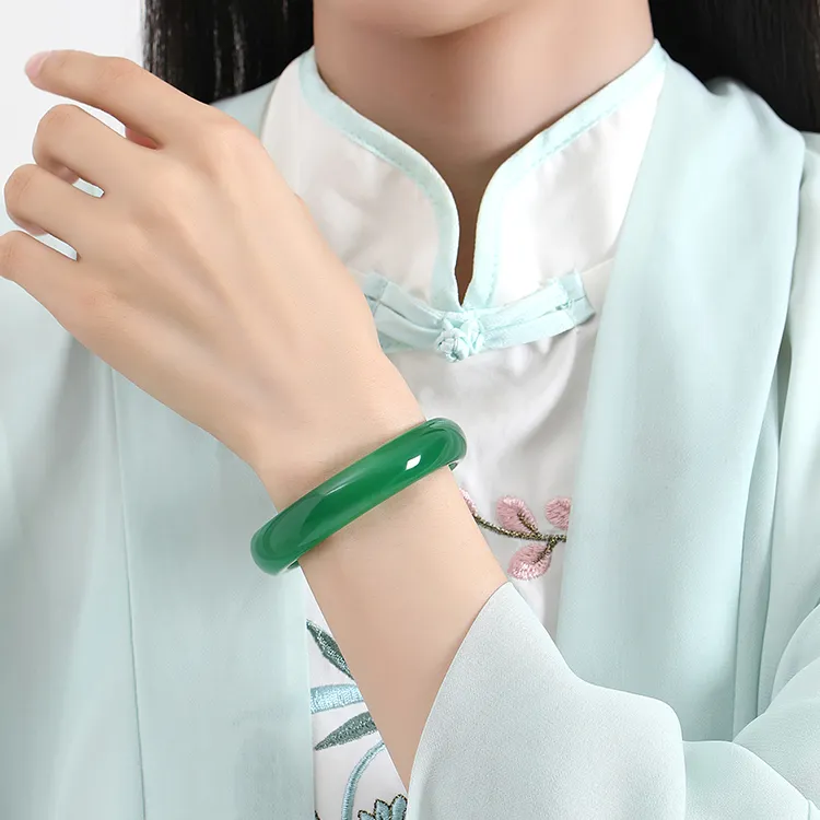 D.Get Chalcedony Jade Bangles Unisex-2