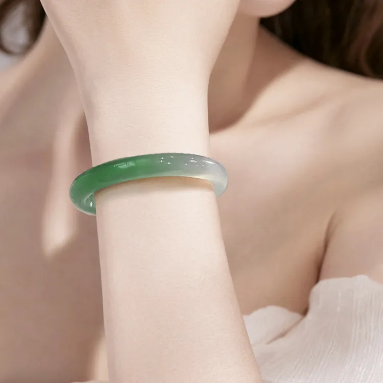 D.Get Chalcedony Jade Bangles Unisex-3