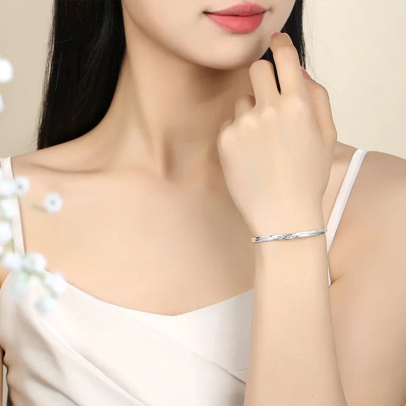 D.Get S999 Fine Silver Sterling Silver Bracelets Unisex-4