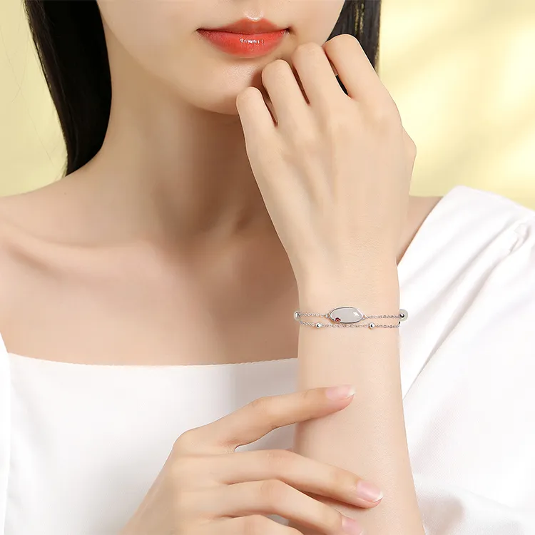 D.Get Hetian Jade Bracelets White Jade/Pale Greenish White Jade Unisex-4