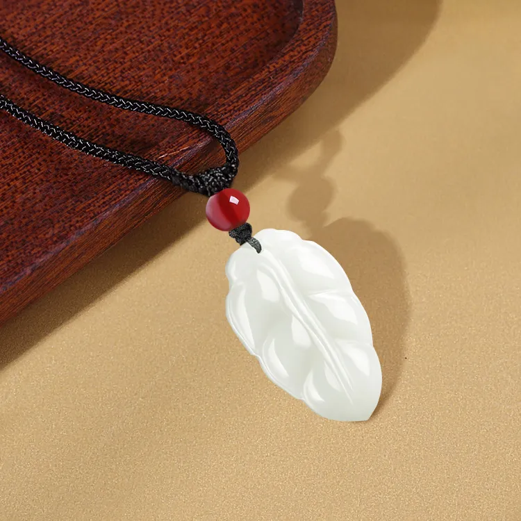 D.Get Hetian Jade Necklaces White Jade/Pale Greenish White Jade Unisex-2