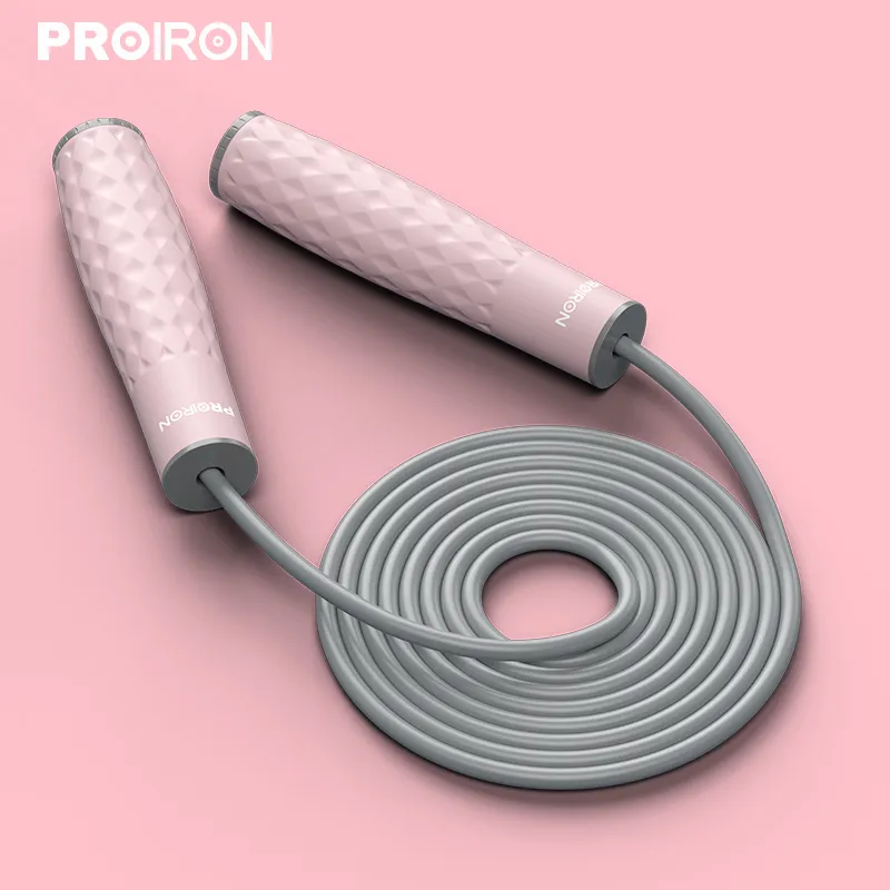 PROIRON Aerobic Fat Reduction Non Countable Weighted Jump Rope Adults PVC Rope, Silicone+PP Controller 3m-1