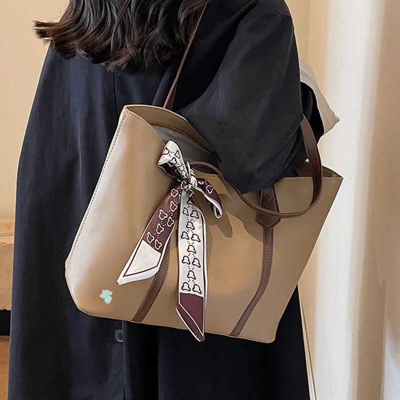 BETTERSAY PU Tote Bag, Shoulder Bag Regular Women's Black/Brown/Ecru/Coffee-8