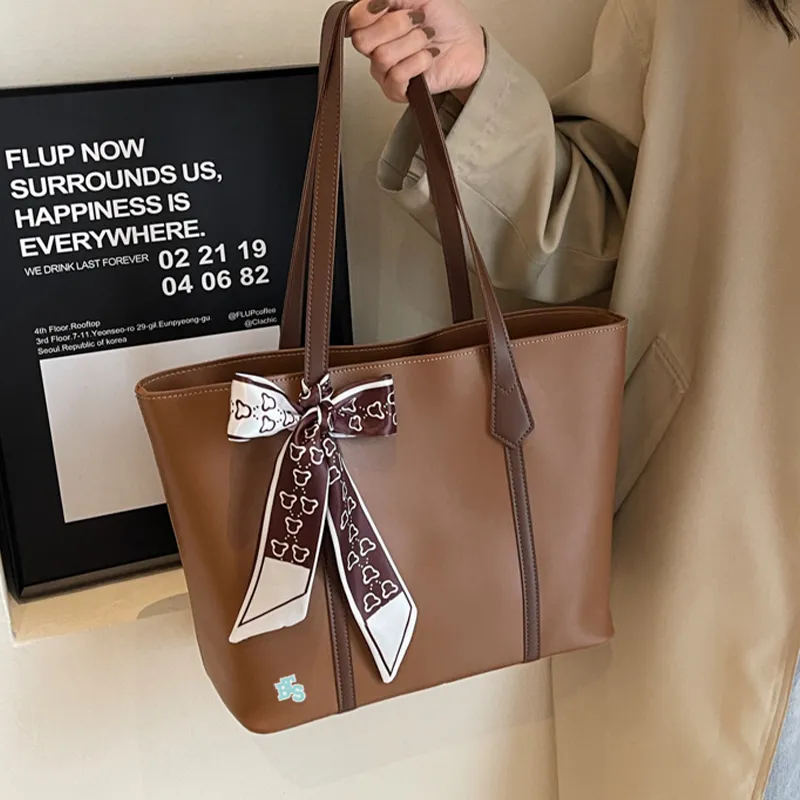 BETTERSAY PU Tote Bag, Shoulder Bag Regular Women's Black/Brown/Ecru/Coffee-4
