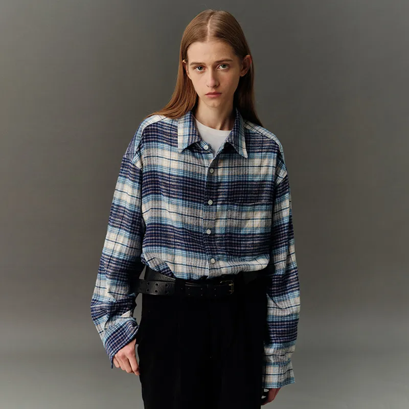 COUNTRY MOMENT Shirt Unisex Blue Plaid-2