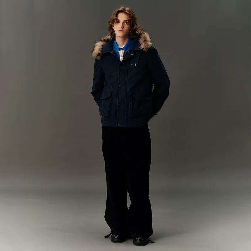 COUNTRY MOMENT Puffer Jacket Unisex Navy Blue-6