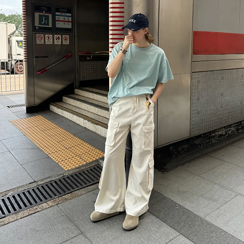 COUNTRY MOMENT Cargo Pants Men's White-5
