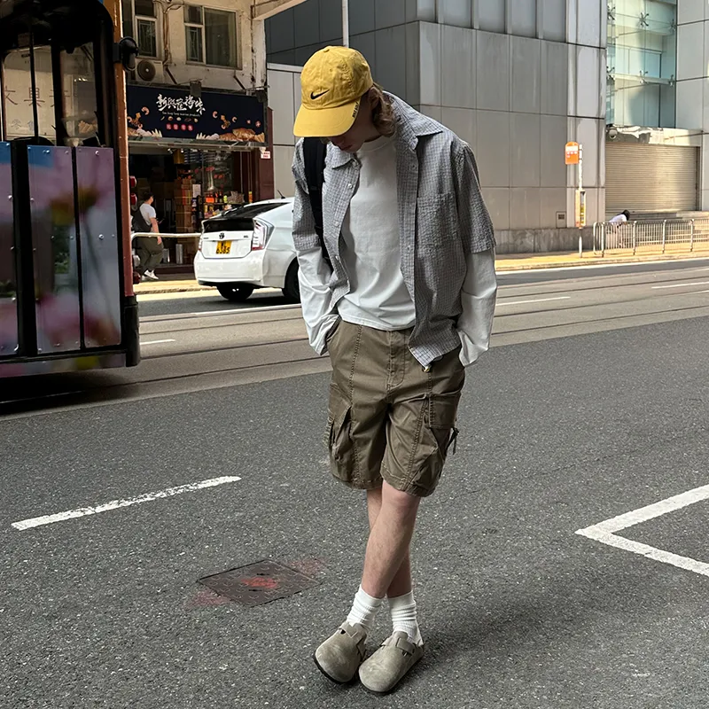 COUNTRY MOMENT Cargo Shorts Unisex Sand Washed-2